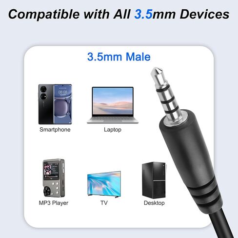 Meiriyfa 3.5mm trrs إلى D-type لوحة التثبيت كبل تمديد الصوت ، 3.5 مم 1/8 "TRRS ذكر إلى D-type female 4 قطب كبل سماعة الرأس الستيريو للسماعات ، الكمبيوتر المحمول ، الميكروفون-53 سم. in Kuwait