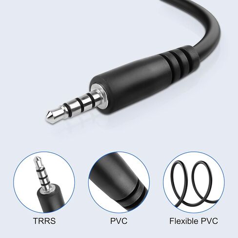 Meiriyfa 3.5mm trrs إلى D-type لوحة التثبيت كبل تمديد الصوت ، 3.5 مم 1/8 "TRRS ذكر إلى D-type female 4 قطب كبل سماعة الرأس الستيريو للسماعات ، الكمبيوتر المحمول ، الميكروفون-53 سم. in Kuwait