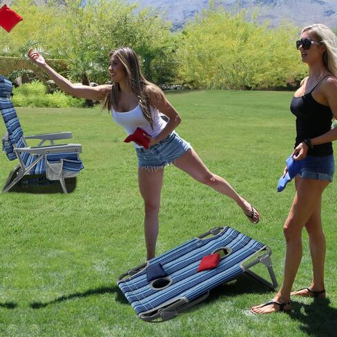 Backpack Beach Chair Aluminum 2 Pack with Folding Camping Table 5-Position Lay Flat Lounge Chair Outdoor for Adults with Insulated Cooler Bag and Cup Holder in Saudi Arabia