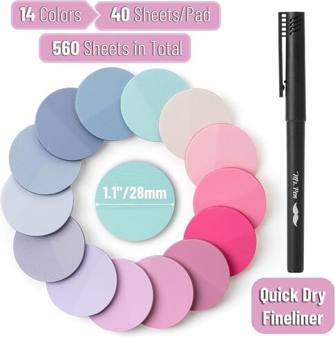 Mr. Pen- Transparent Sticky Note Set, 560Sheets, Colorful, Round Transparent Sticky Notes Set, Bible Sticky Notes Clear Sticky Notes Transparent, Bible Notes, Transparent Sticky Notes for Bible Study in Kuwait