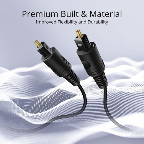 TNP Digital Optical Audio Cable 6 Feet S/PDIF Fiber Optic Cable Toslink TV Optical Cable for Soundbar, Home Theater, Speaker Wire, TV, PS4, Xbox Male to Male Gold Connectors & Strain-Relief Cord| in Saudi Arabia