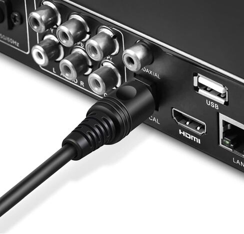 TNP Digital Optical Audio Cable 6 Feet S/PDIF Fiber Optic Cable Toslink TV Optical Cable for Soundbar, Home Theater, Speaker Wire, TV, PS4, Xbox Male to Male Gold Connectors & Strain-Relief Cord| in Saudi Arabia