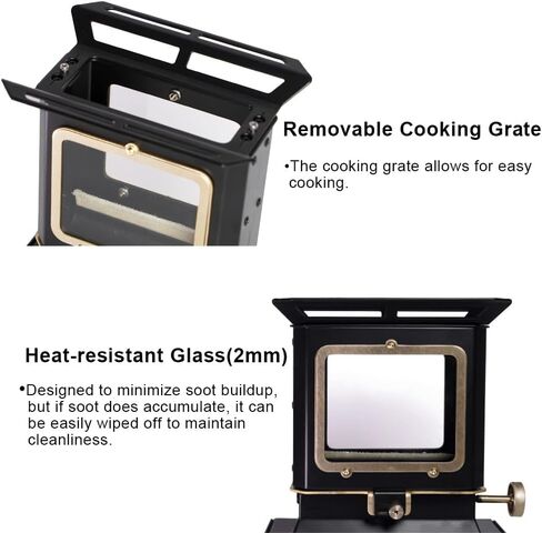 Camping Oil Lantern for Outdoor Lighting Cooking Warming Vintage Lamp Stove with Wick for Indoor Home Decor (Black) in Saudi Arabia