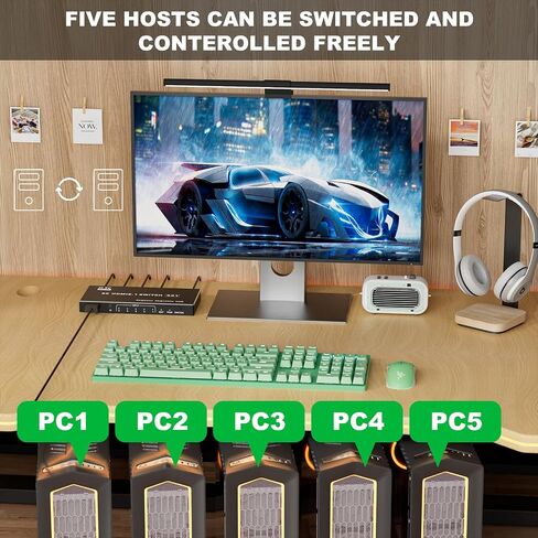 8K@60Hz HDMI Switch 5 in 1 Out Aluminum Support 4K@120Hz HDR + HDCP 2.3 CEC HDMI 2.1 Switcher Splitter with Power Adapter Compatible with PS5/4/3 Xbox Nintendo Switch Fire Stick,Blu-Ray Player in Saudi Arabia