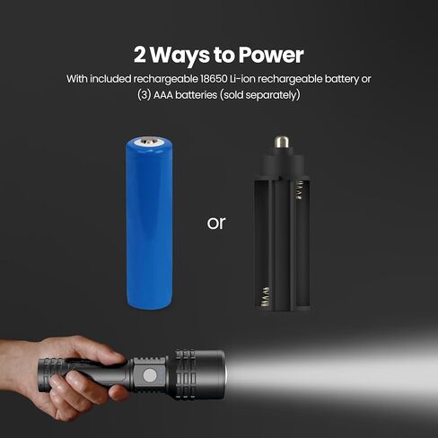 Feit Electric Flex Power Flashlight, 800 Lumens, Rechargeable & AAA Battery Compatible, Aircraft-Grade Aluminum, USB-C Charging, Adjustable Beam, Emergency Glass Breaker Bezel, FLR800/FLEX in Saudi Arabia