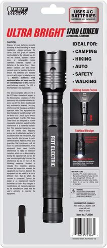 Feit Electric Flex Power Flashlight, 800 Lumens, Rechargeable & AAA Battery Compatible, Aircraft-Grade Aluminum, USB-C Charging, Adjustable Beam, Emergency Glass Breaker Bezel, FLR800/FLEX in Kuwait