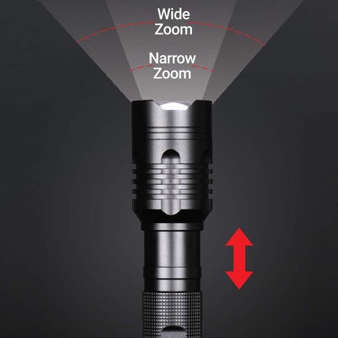 Feit Electric Flex Power Flashlight, 800 Lumens, Rechargeable & AAA Battery Compatible, Aircraft-Grade Aluminum, USB-C Charging, Adjustable Beam, Emergency Glass Breaker Bezel, FLR800/FLEX in Kuwait