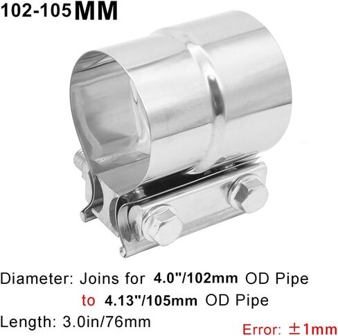 2" Exhaust Clamp, Lap Joint Brand Clamp Stainless Steel OD 2" Pipe to ID 2" Pipe in Kuwait