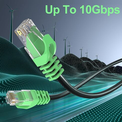 CAT 6 Ethernet Cable 80 FT HIVE 23AWG RJ45 كابل الإنترنت للدعم الخارجي والداخلي CAT6 Network Solid Black Computer LAN للكمبيوتر الشخصي ， 80feet in Kuwait