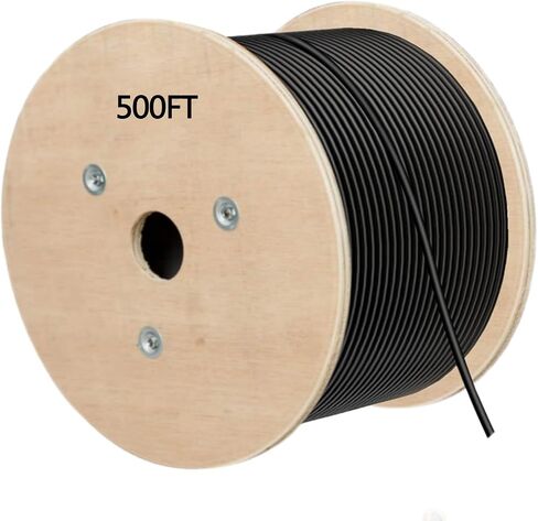 CAT 6 Ethernet Cable 80 FT HIVE 23AWG RJ45 كابل الإنترنت للدعم الخارجي والداخلي CAT6 Network Solid Black Computer LAN للكمبيوتر الشخصي ， 80feet in Kuwait