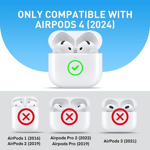 Maxjoy for AirPods 4 Case Leather ، لـ Airpods Cover Generation Cover Cover Leather Cover Airpod Gen 4 Wostraction مع سلسلة مفاتيح متوافقة مع Apple Airpods Generation 4th 2024 ، Brown in Kuwait