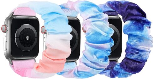 Scrunchie Bands Compatible with Kids Apple Watch Band, Cute Stretchy Breathable Strap for iWatch Series 10 9 8 7 6 5 4 3 SE SE2 Small Wrists Boys Girls in Saudi Arabia