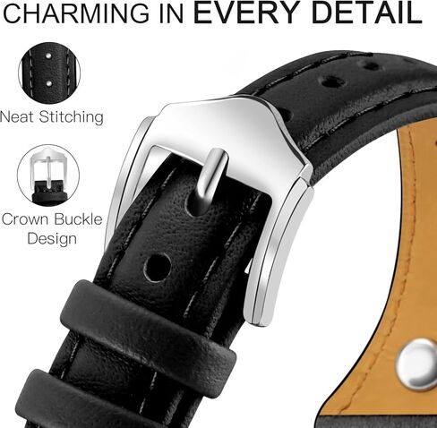 JR.DM Slim Leather Bands Compatible with Fitbit Versa 4/Versa 3/Sense 2/Sense Band, Top Genuine Soft Leather Band with Charms, Feminine Designer Strap for Fitbit Smartwatch in Kuwait