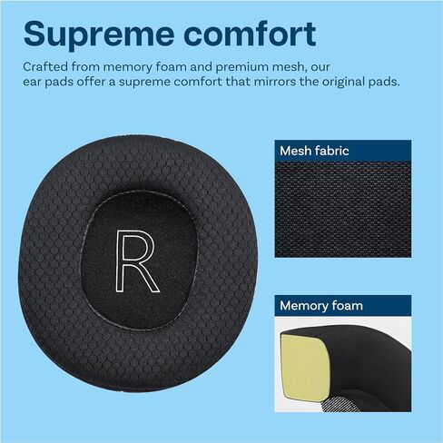 Ear Pads Replacement for Xbox Wireless, Wired, Xbox Stereo 20th Anniversary Special Edition Headphones by MMOBIEL – Mesh Fabric Ear Pad Cushions - Noise Isolation Earpads Replacement – Black in Kuwait