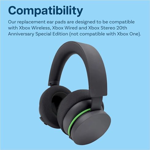 Ear Pads Replacement for Xbox Wireless, Wired, Xbox Stereo 20th Anniversary Special Edition Headphones by MMOBIEL – Mesh Fabric Ear Pad Cushions - Noise Isolation Earpads Replacement – Black in Kuwait