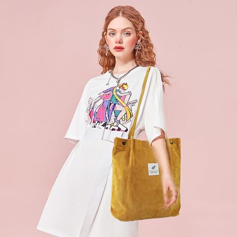 حقيبة حمل قماشية للنساء، حقيبة حمل مبطنة ذات سعة كبيرة مع جيوب داخلية، أنيقة ومتينة، قابلة لإعادة الاستخدام in Kuwait