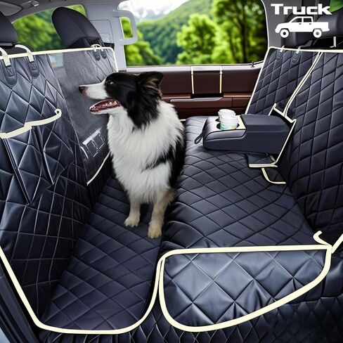 Lassie 4 in 1 Full Coverage Car Floor Dog Hammock,100% Waterproof Dog Car Seat Covers for Back Seat with Mesh Window,Universal Size Backseat Bench Protector for Cars, SUVs and Trucks in Saudi Arabia