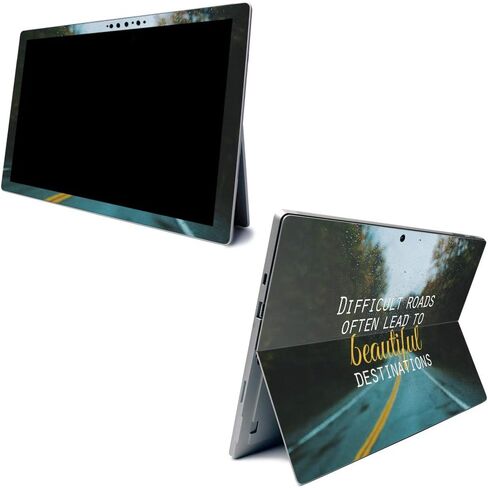 MightySkins Carbon Fiber Skin for Microsoft Surface Pro 7 - God is Greater | Textured Carbon Fiber Finish | Easy to Apply, Remove, and Change Styles | Made in The USA in Saudi Arabia