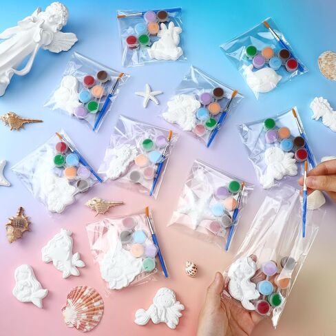 20 مجموعة من مجموعة طلاء يونيكورن DIY من السيراميك لطلاء تماثيل يونيكورن الخاصة بك، وتماثيل الجبس غير المطلية، وفرش طلاء الأكريليك، وحقائب الفنون والحرف اليدوية، وحفلات الأطفال والأولاد والبالغين والبنات in Kuwait