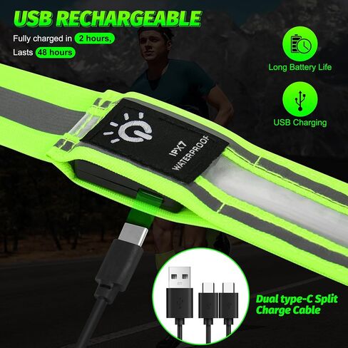 LED GEAR عالية الوضوح وضوح الحزام العاكس ، معدات أمان قابلة للتعديل ليلا ، إضاءة قابلة لإعادة الشحن. in Kuwait