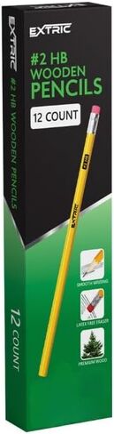 EXTRIC Wood-cased HB #2 Pencils, Pre-Sharpened, 20 Packs of 12-Count yellow Pencils, Bulk Pack 240 Count, for Classroom, Teacher Supplies in Kuwait