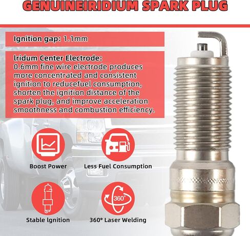 Set of 8 UF413 Square Ignition Coil with M8-48322R 8mm Spark Plug Wires Set & 41-962 Platinum Spark Plugs Compatible with Chevy Silverado, Cadillac Escalade, Buick, GMC 4.8L 5.3L 6.0L 6.2L in Saudi Arabia