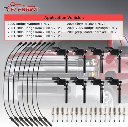 Set of 8 UF413 Square Ignition Coil with M8-48322R 8mm Spark Plug Wires Set & 41-962 Platinum Spark Plugs Compatible with Chevy Silverado, Cadillac Escalade, Buick, GMC 4.8L 5.3L 6.0L 6.2L in Saudi Arabia