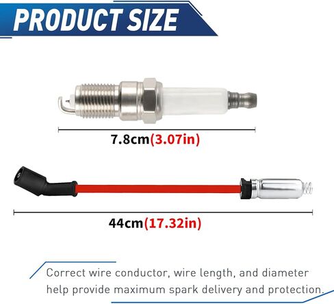 Set of 8 UF413 Square Ignition Coil with M8-48322R 8mm Spark Plug Wires Set & 41-962 Platinum Spark Plugs Compatible with Chevy Silverado, Cadillac Escalade, Buick, GMC 4.8L 5.3L 6.0L 6.2L in Kuwait
