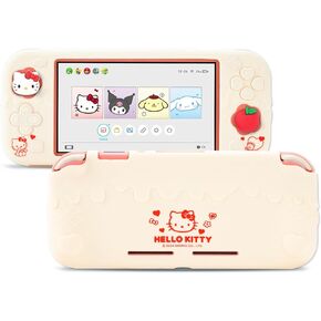 Switch Lite Protective Case,Soft Silicone Protective Cover Case,Anti-Scratch Protector for Switch Lite with 2 Thumb Grip Caps - HLK Off White