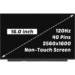 MNG007DA1-2 MNG007DA1-J Replacement for Lenovo ideapad 5 Pro 16IHU6 16ACH6 16IAH7 16ARH7 Type 82L9 82L5 82SK 82SN 2560x1600 16.0" 40 Pins 120Hz LCD Screen Display Panel (for Non-Touch Screen Only)