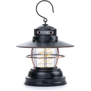 Barebones Outpost Lantern - Antique Bronze, Vintage-Inspired Outdoor Light with Helix Edison-Style Rope, 3 Power Options, Water-Resistant Lantern for Camping, Patio & Backyard (Battery Not Included)