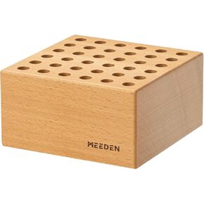 MEEDEN Beechwood Pencil and Brush Holder: 36 Holes Paint Brush Storage Organizer & Holder Rack - Wooden Block Pencil Holder for Paintbrushes, Pens and Art Tools - Paint Brush Holder Display Stand