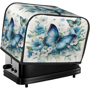 Toaster Cover 2 Slice Butterflies Multiclored Toaster Cover Waterproof Kitchen Small Appliance Covers Microwave Oven Dust-Proof Bread Cover, Women Gift