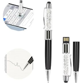 64GB Thumb Drive,Personalized USB Flash Drive with Touch Screen Stylus, Metal Waterproof Pen Drive with Ballpoint Pen,Up to 20MB/s Read Speeds
