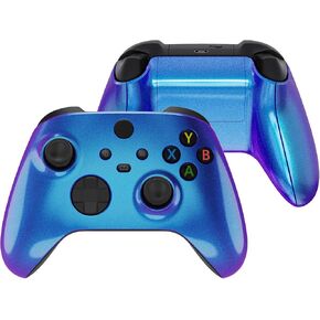 eXtremeRate Chameleon Purple Blue Full Set Shell w/Battery Cover for Xbox Series X/S Controller - Controller NOT Included