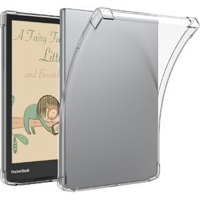 BOZHUORUI Clear Case for 7.8" Pocketbook InkPad Color 3 / InkPad 4 e-Reader - Lightweight TPU Transparent Flexible Soft Back Cover for Pocketbook InkPad 4 (Clear)
