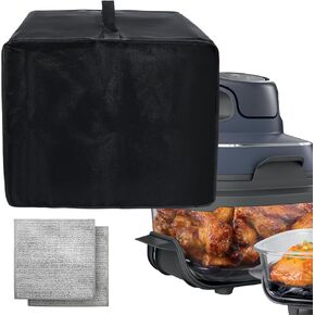 Air Fryer Cover,Compatible with Ninja Crispi Air Fryer,600D Oxford Cloth Waterproof Dust Cover, Glass Air Frye (Black)