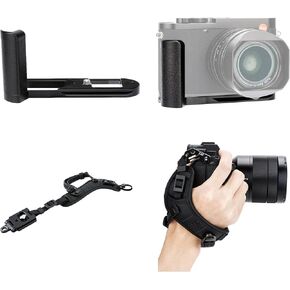 JJC Metal Hand Grip Secure Handle Bracket & Hand Strap for Leica Q3 Camera