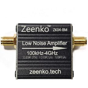 AURSINC ZK04-BM LNA Amplifier, Low Noise, Ultra-Low Power, 100k-4GHz, 20db Gain, USB Interface Powered, Built-in 300mAh Battery, for TinySA Spectrum Analyzer, RF & Software Defined Radio (SDR)