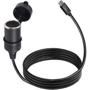 USB C to Car Cigar Cable Converter, up to 12V 3A,PD USB-C Charger,Type-C Male Plug to Car Adapter Female Socket Cable