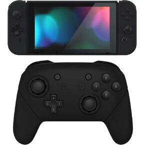 eXtremeRate Black Custom Dpad Version Shell for Nintendo Switch, Octagonal Gated Sticks Design Replacement Full Set Shell for Nintendo Switch Pro Controller - Console Controller NOT Included