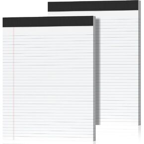 12 Pack Legal Pads 8.5 x 11 College Ruled Note Pads 8.5 x 11 Notepads 8.5 x 11 Micro Perforated Writing Pads 8.5 x 11 Pads of Paper Lined White Paper, 50 Sheets per Notepad for Home, Office, School