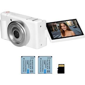 5K 4K Digital Camera with Flip Screen Flash, 80MP 18X Zoom Autofocus Compact Point and Shoot Digital Cameras for Teens, Beginners, Photography, Vlogging, Travel with 2 Batteries (White)