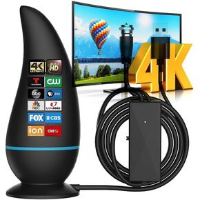 HDTV Indoor Digital TV Antenna, TV Antenna for Local Channels,560+ Miles Long Range Reception HD Antenna for Indoor 4k 1080P Channels-10ft Long Cables 16ft Coax HDTV Cable