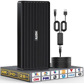 1100+ Miles Long Range Digital TV Antenna, 2025 Upgraded HD Indoor Antenna with Amplifier & Signal Booster, Supports 4K 8K 1080P Smart TV, Local Channels