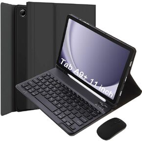 Keyboard Case for Samsung Galaxy Tab A9+/A9 Plus 5G 11 Inch 2023, Detachable Wireless Keyboard and Bluetooth Mouse, Lightweight Cover with Pen Holder (Model SM-X210/X216/X218),Purple