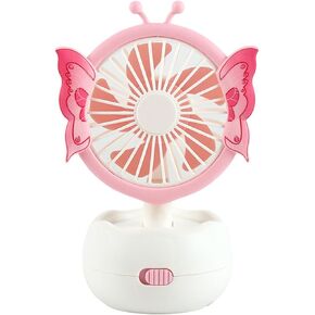 Handheld Mini Fan Kids Small Portable USB Rechargeable Desktop Silent Cooling Fan (Butterfly Shape)