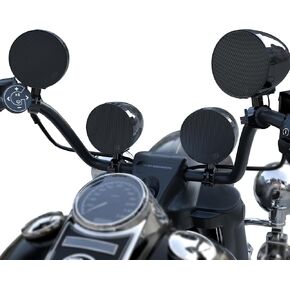 Gohawk TR4-Titan Motorcycle Bluetooth 4 SPEAKERS Audio Stereo 4.1 Channel Hautproof Amplifier System 4 "Full Range Handlebar Mount MP3 Player for Harley ATV UTV Radio USB Black
