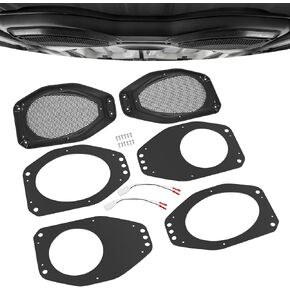 6.5" Speaker Pod Adapters + Mesh Grilles for Jeep Wrangler JL & Gladiator JT (2018-2024) – Direct Fit Rear Speaker Mounting Brackets & Dust Covers (Set of 2)