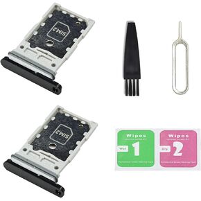 2 PCS for Galaxy S24 FE Dual SIM Card Tray Replacement, Dual SIM Card Slot Holder Compatible with Galaxy S24 FE (Graphite)